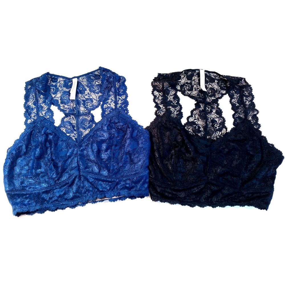 Zenana Outfitters Racerback Bralette Lot, Women's Bra, Medium Navy Royal Blue